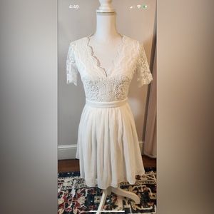 Lulu’s Angel in Disguise size small white lace dress